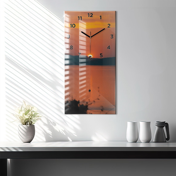 Zegar ścienny pionowy Jezioro Balaton wieczorem