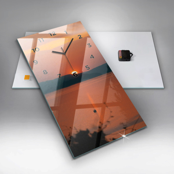 Zegar ścienny pionowy Jezioro Balaton wieczorem