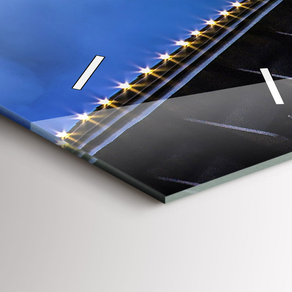 Zegar ścienny pionowy Skalisty brzeg pod mostem