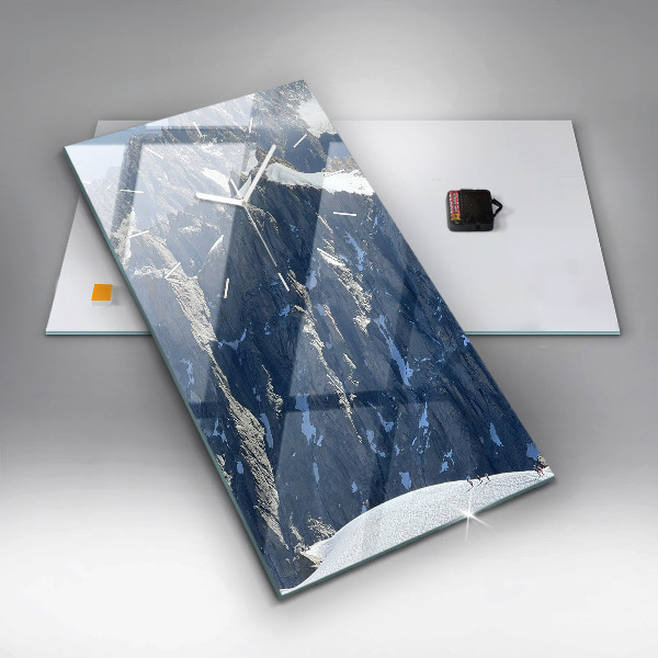 Zegar ścienny pionowy Góry Alpy zimą