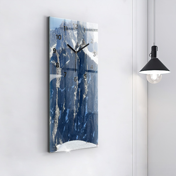 Zegar ścienny pionowy Góry Alpy zimą