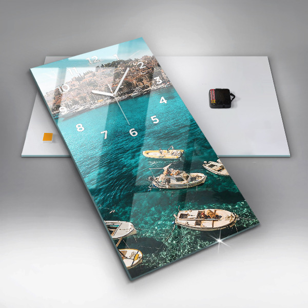 Zegar ścienny pionowy Łodzie w Chorwacji