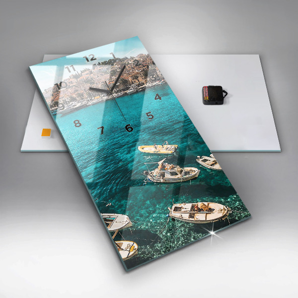 Zegar ścienny pionowy Łodzie w Chorwacji