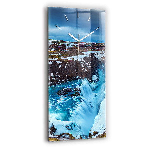 Zegar szklany pionowy Wodospad Gullfoss na Islandii