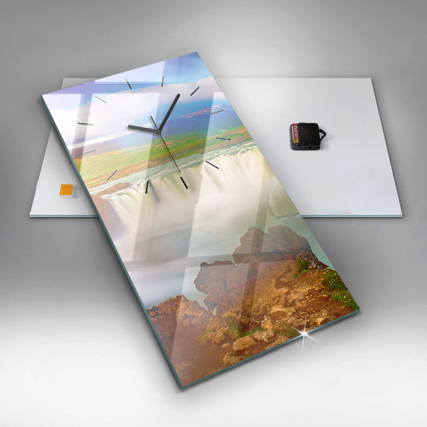 Zegar szklany pionowy Godafoss na Islandii