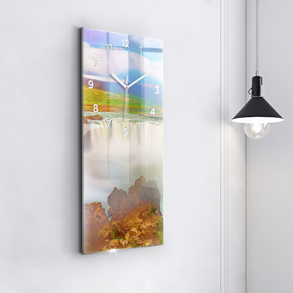 Zegar szklany pionowy Godafoss na Islandii