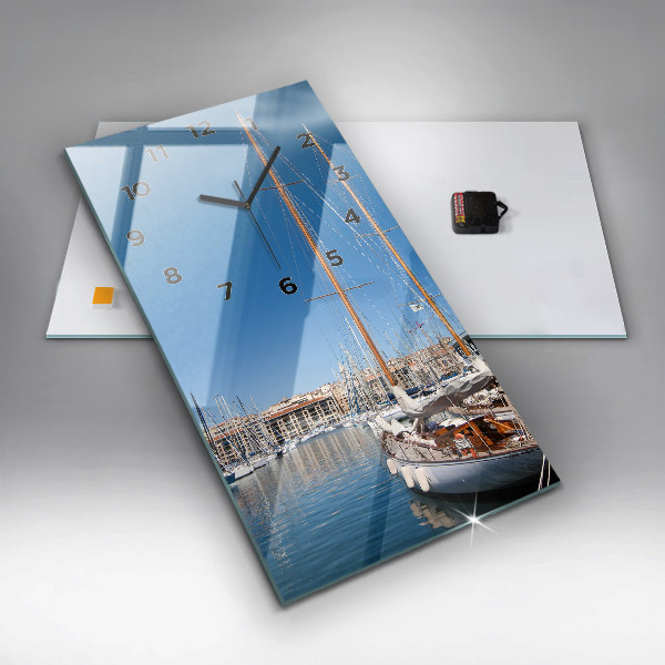 Zegar szklany pionowy Marina w Marsylii Francja