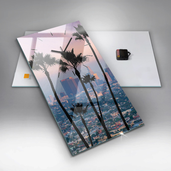 Zegar szklany pionowy Zachód słońca Los Angeles