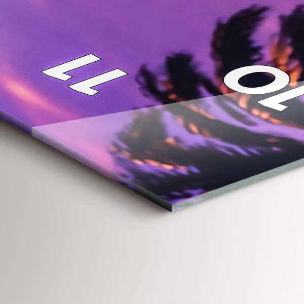 Zegar szklany pionowy Zachód słońca w LA