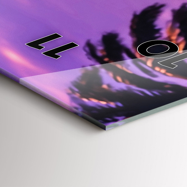 Zegar szklany pionowy Zachód słońca w LA