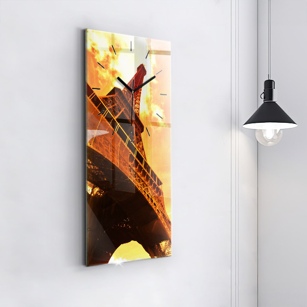 Zegar szklany pionowy Wieża Eiffla w Paryżu