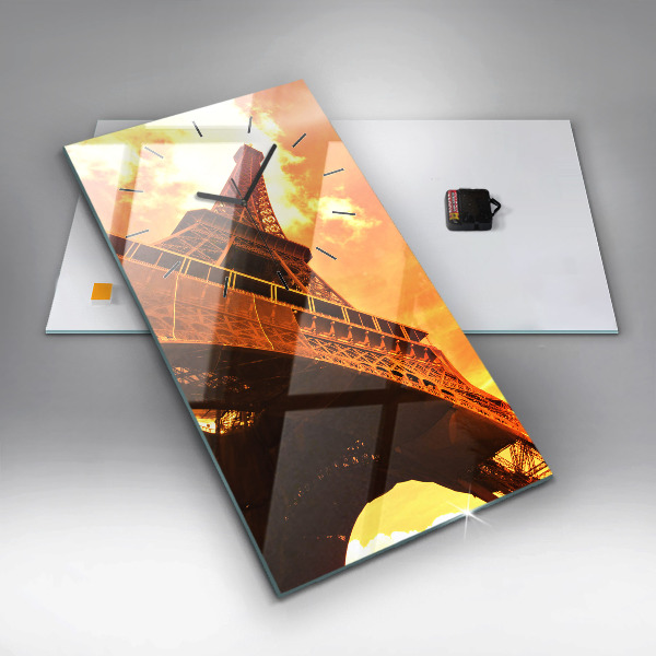 Zegar szklany pionowy Wieża Eiffla w Paryżu