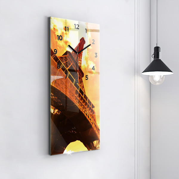 Zegar szklany pionowy Wieża Eiffla w Paryżu