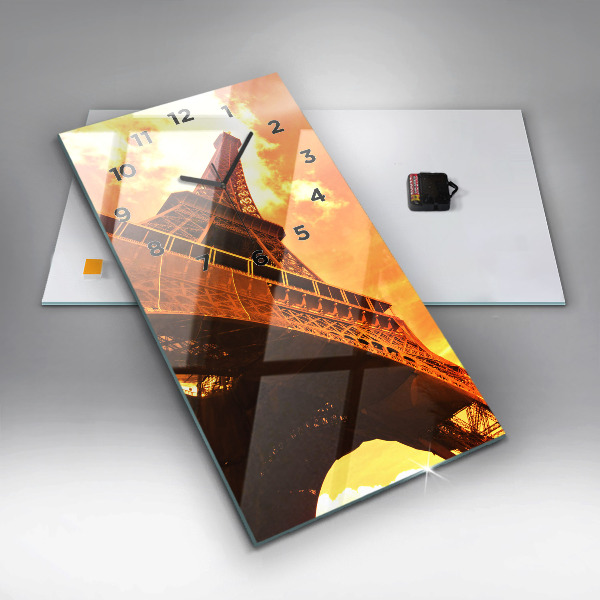 Zegar szklany pionowy Wieża Eiffla w Paryżu