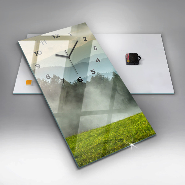 Zegar szklany pionowy Krajobraz gór