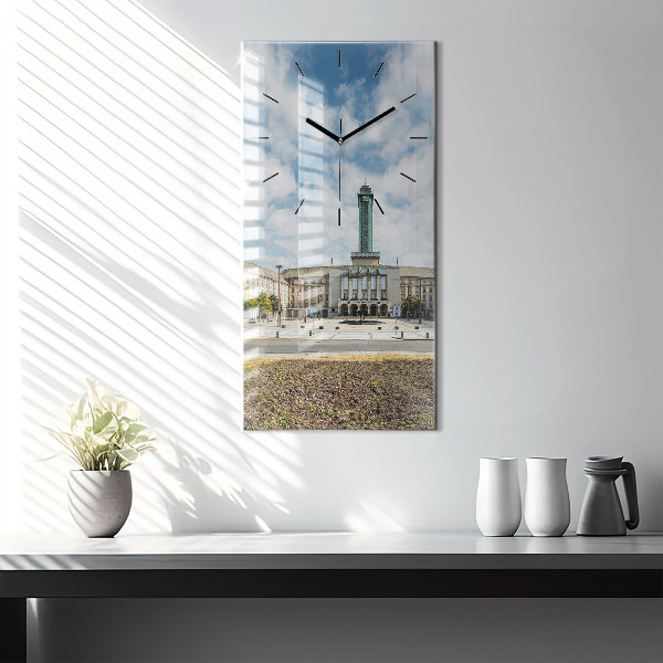 Zegar szklany pionowy Panorama miasta Ostrawa
