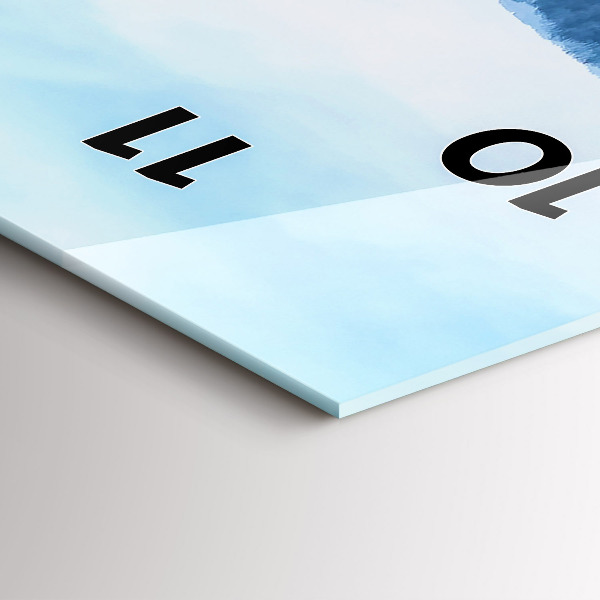 Zegar szklany pionowy Panorama miasta w zimie