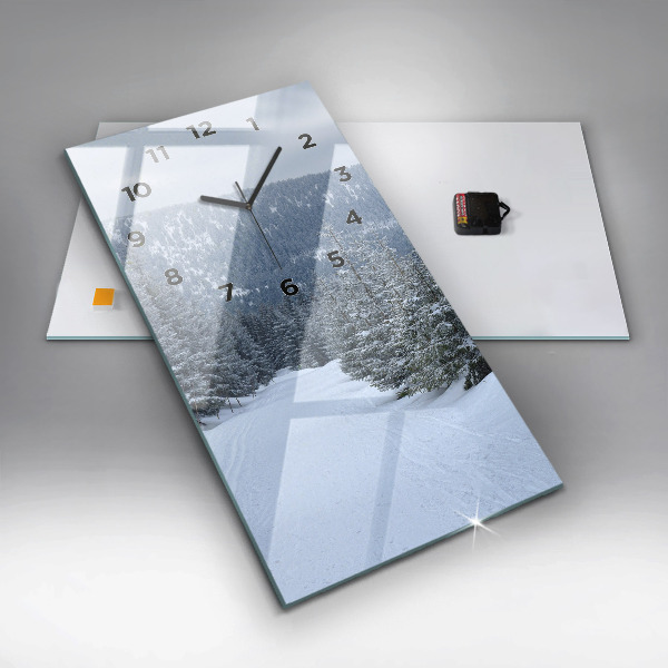 Zegar ścienny pionowy Czeskie Karkonosze w zimie