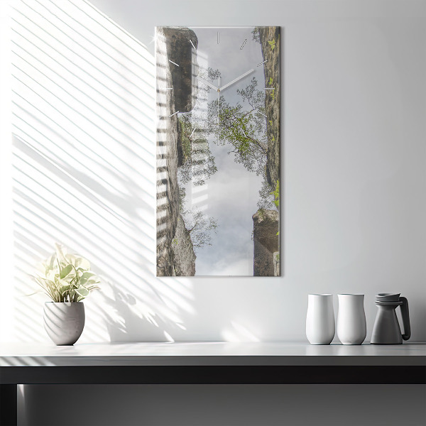 Zegar ścienny pionowy Skalne miasto w Czechach