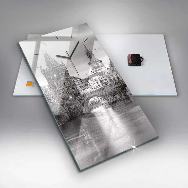 Zegar szklany pionowy Most Karola w Pradze