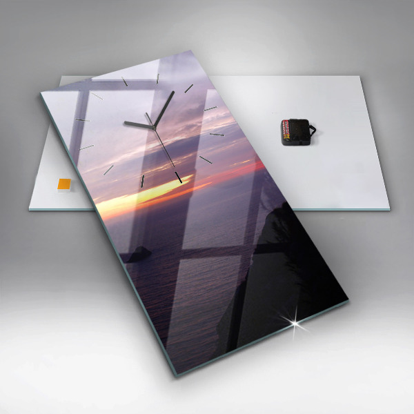 Zegar szklany pionowy Kamienna głowa