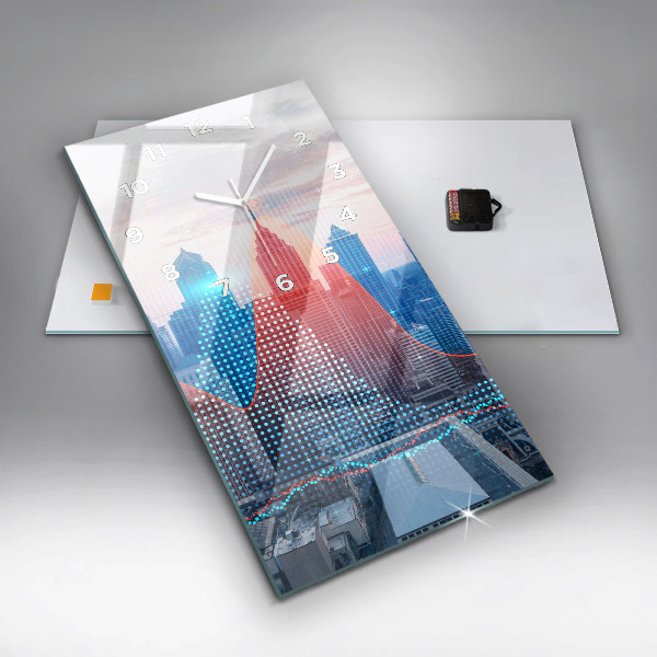 Zegar ścienny pionowy Wieżowce w Philadelphii