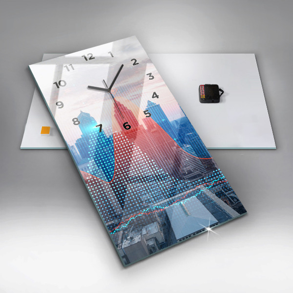 Zegar ścienny pionowy Wieżowce w Philadelphii