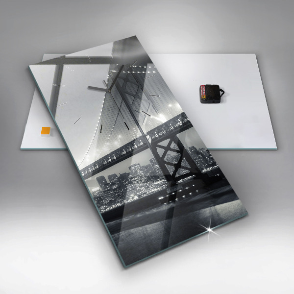 Zegar szklany pionowy Most nocą San Francisco