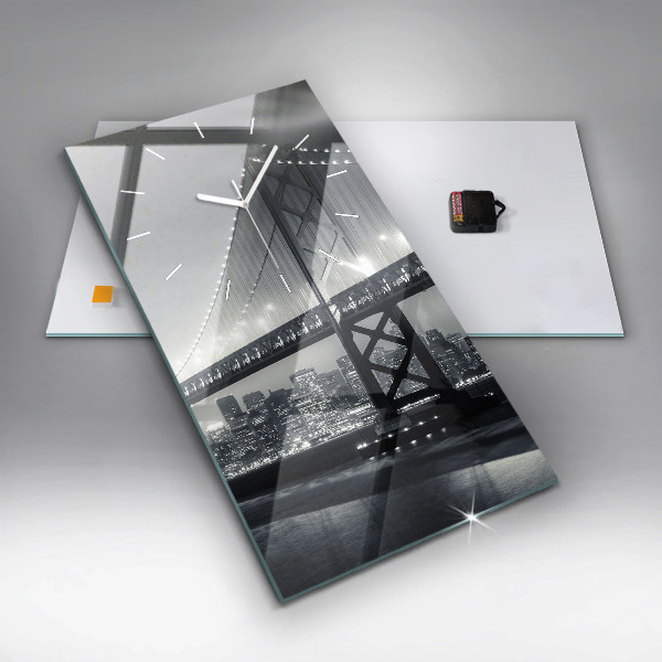 Zegar szklany pionowy Most nocą San Francisco