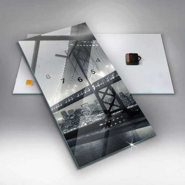 Zegar szklany pionowy Most nocą San Francisco