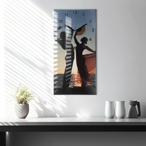 Zegar szklany pionowy Hiszpański taniec na morzu