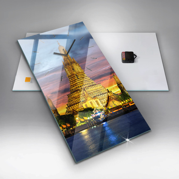 Zegar szklany pionowy Świątynia w Bangkok Tajlandia