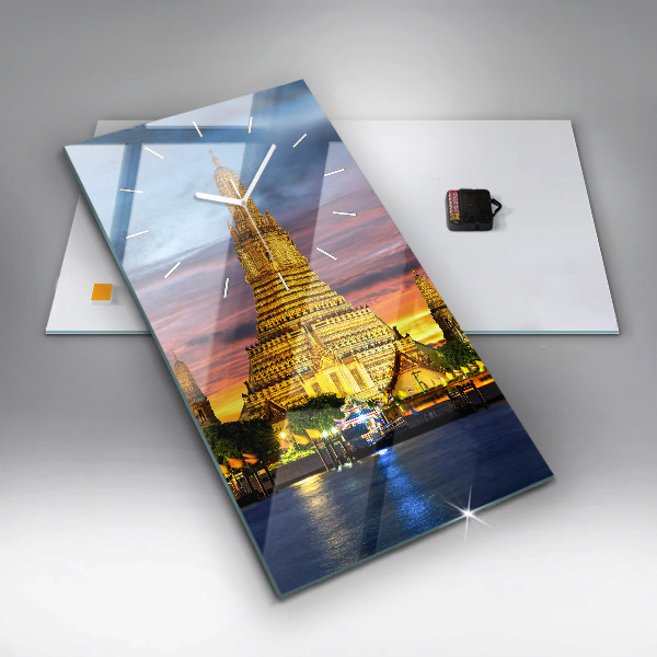 Zegar szklany pionowy Świątynia w Bangkok Tajlandia