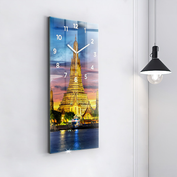 Zegar szklany pionowy Świątynia w Bangkok Tajlandia