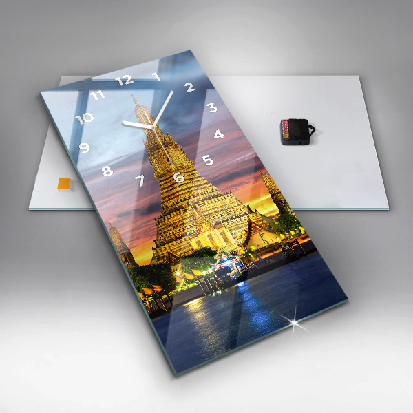 Zegar szklany pionowy Świątynia w Bangkok Tajlandia