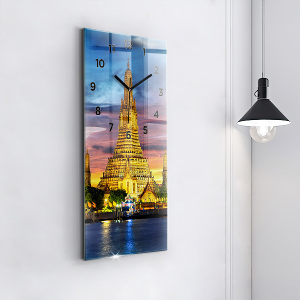 Zegar szklany pionowy Świątynia w Bangkok Tajlandia