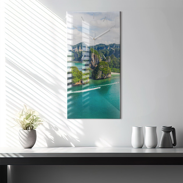 Zegar szklany pionowy Wyspa w Tajlandii