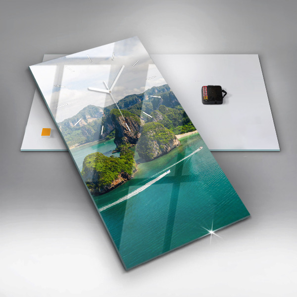 Zegar szklany pionowy Wyspa w Tajlandii