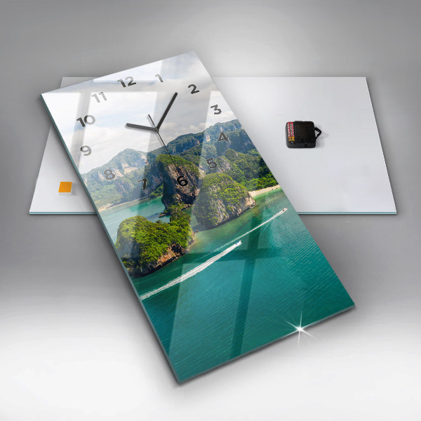 Zegar szklany pionowy Wyspa w Tajlandii