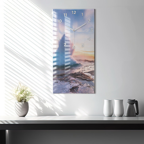 Zegar szklany pionowy Gejzer na wyspie Islandia