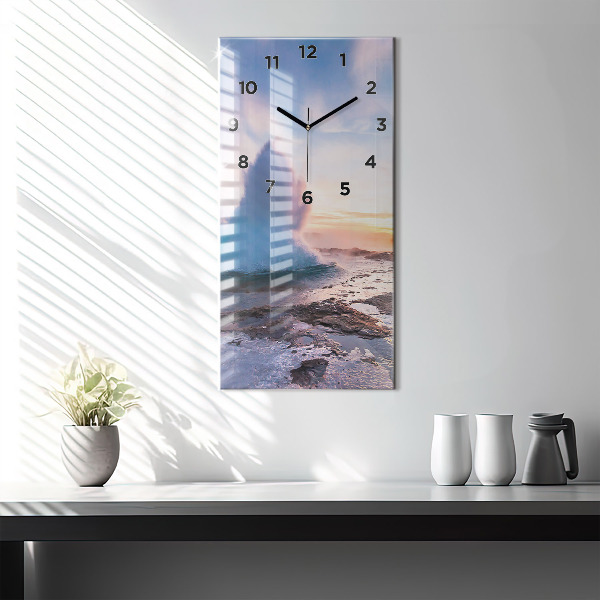 Zegar szklany pionowy Gejzer na wyspie Islandia