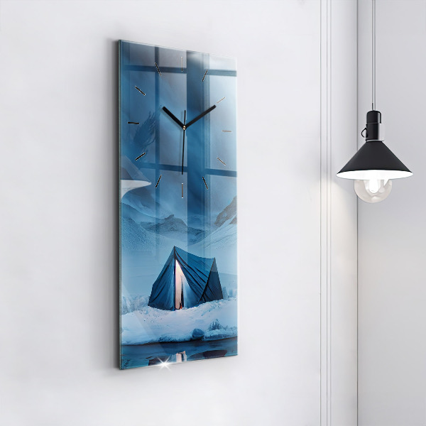 Zegar ścienny pionowy Namiot w górach Islandii