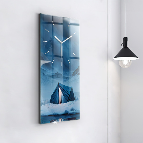 Zegar ścienny pionowy Namiot w górach Islandii