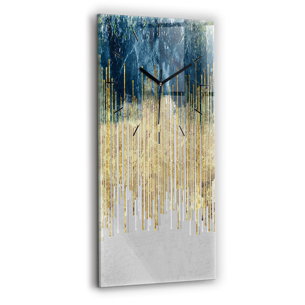 Zegar ścienny pionowy Dekoracyjny wzór i złoto