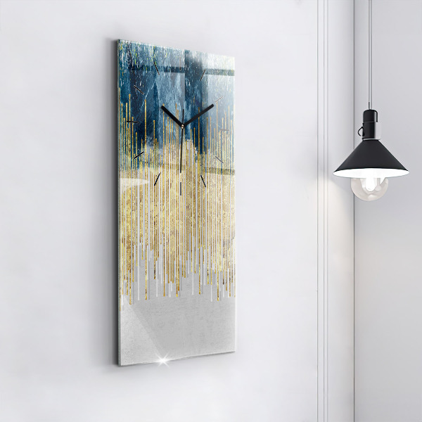 Zegar ścienny pionowy Dekoracyjny wzór i złoto