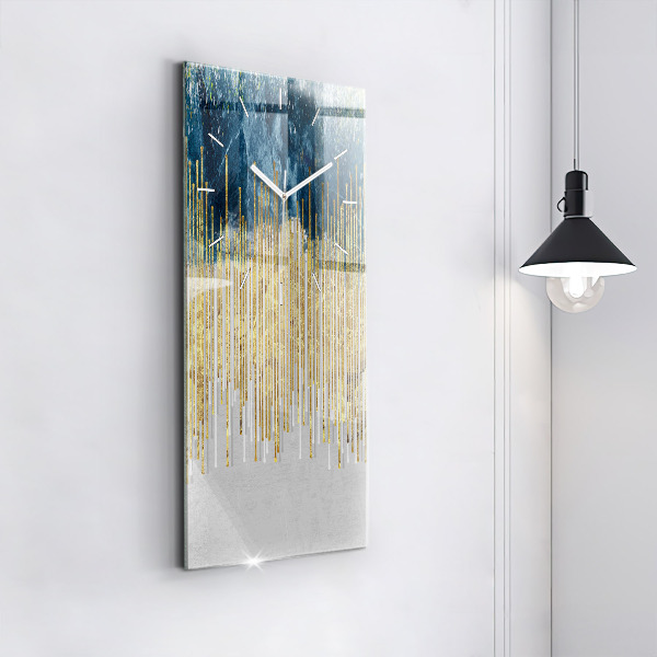 Zegar ścienny pionowy Dekoracyjny wzór i złoto