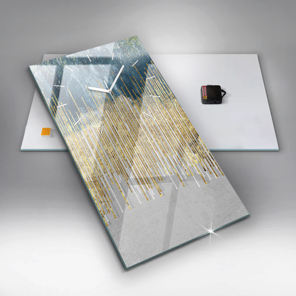 Zegar ścienny pionowy Dekoracyjny wzór i złoto