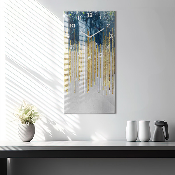 Zegar ścienny pionowy Dekoracyjny wzór i złoto