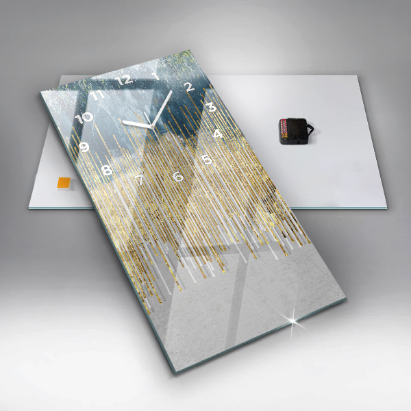 Zegar ścienny pionowy Dekoracyjny wzór i złoto