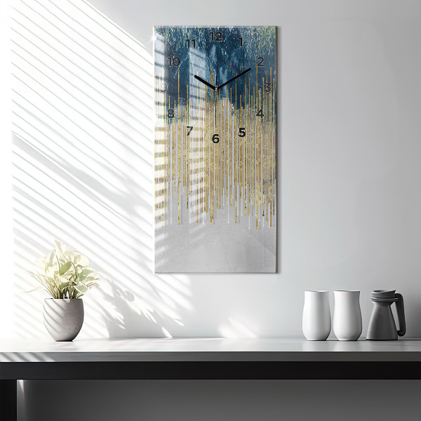 Zegar ścienny pionowy Dekoracyjny wzór i złoto